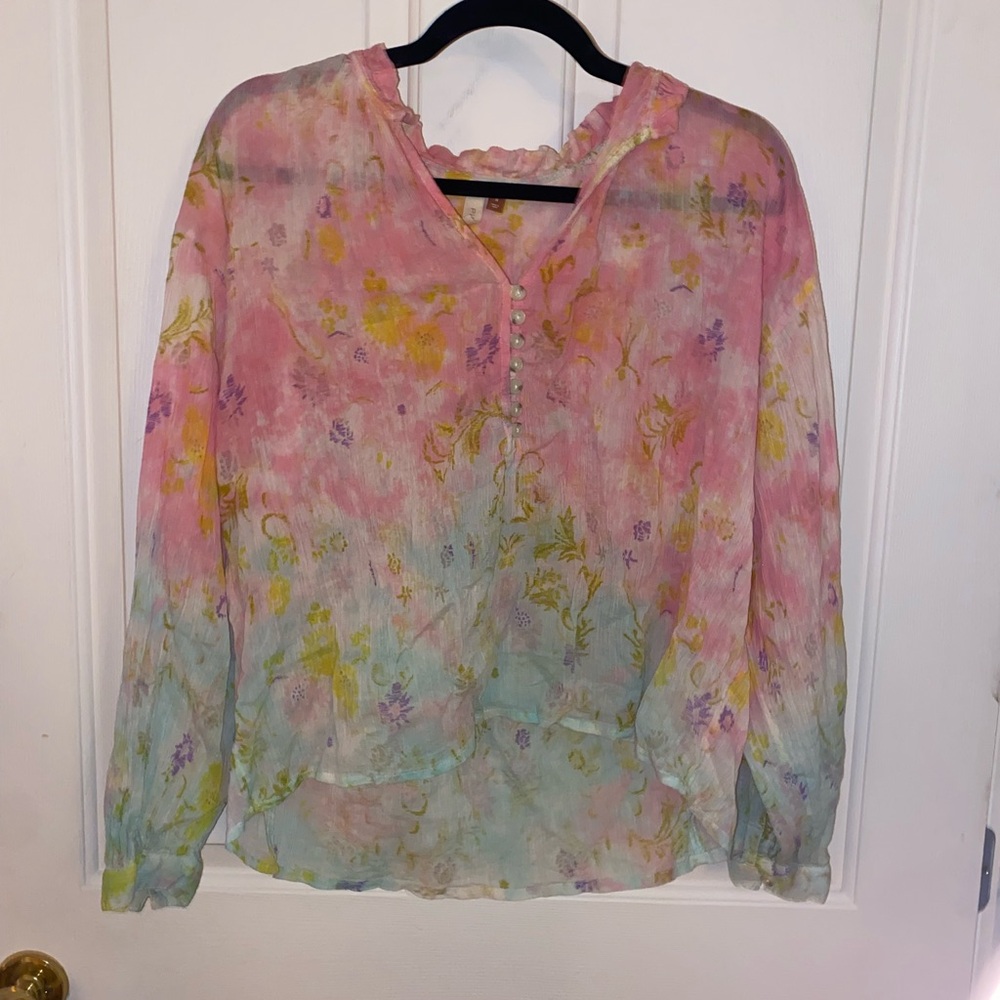 Anthropologie Sheer Floral Blouse – New Without Tags